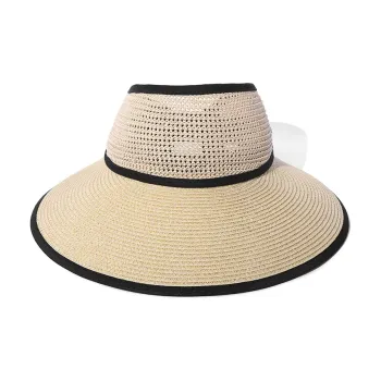 Clect Sun Protection Hats Women's Bowknot Visor Straw Woven Cap
