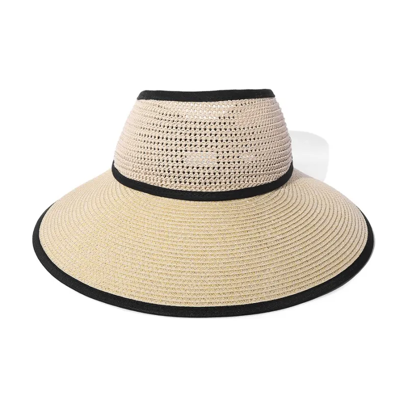Clect Sun Protection Hats Women's Bowknot Visor Straw Woven Hat-0