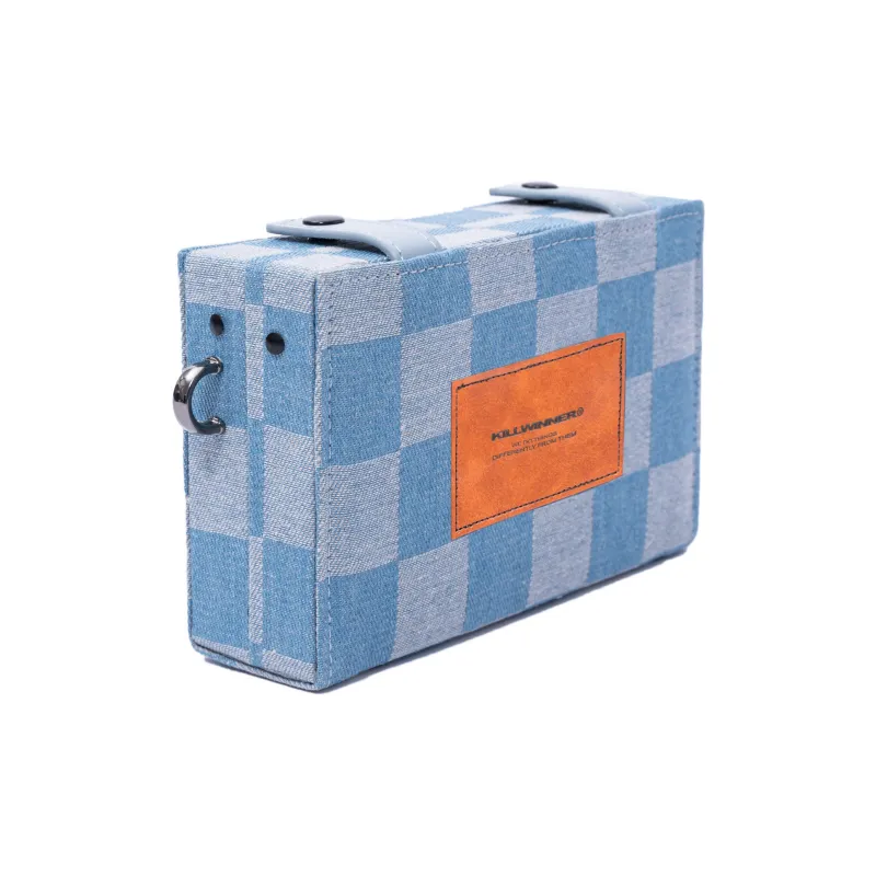 KILLWINNER Denim Small Square Bag Box Shoulder Bag Crossbody Bag Unisex Blue-12