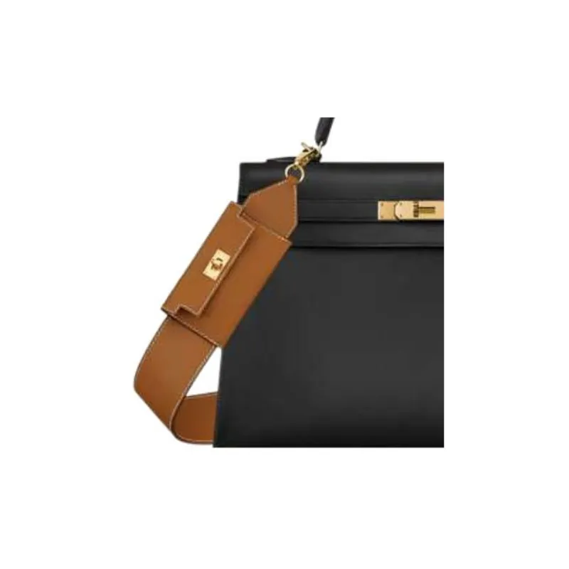 HERMES Swift And Epsom Calfskin Shoulder Strap Bag Straps Women's Gold-3