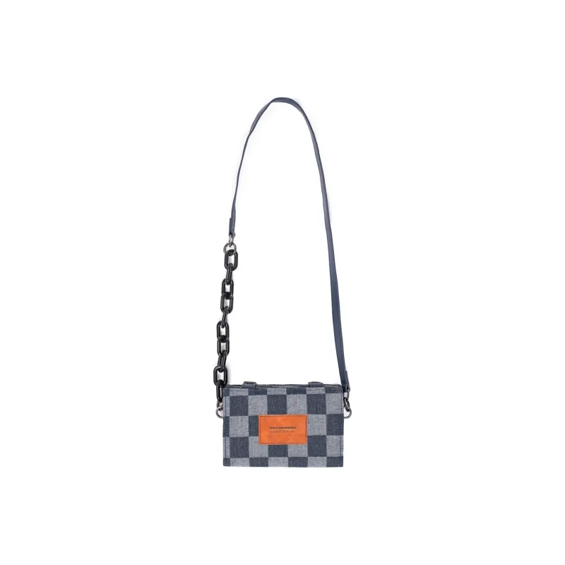 KILLWINNER Denim Small Square Bag Box Shoulder Bag Crossbody Bag Unisex Blue-1