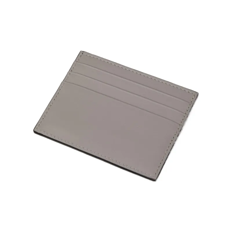 Valentino Calfskin Card Holder Men's Pearl Gray-2