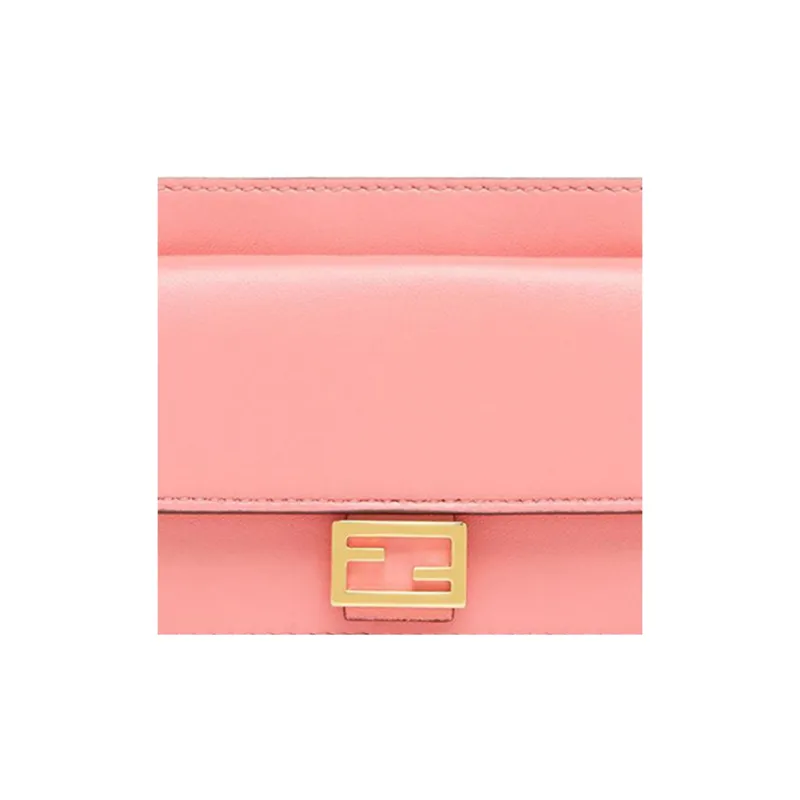 FENDI Baguette Lambskin Card Holder Card Holder Women's Pink-4