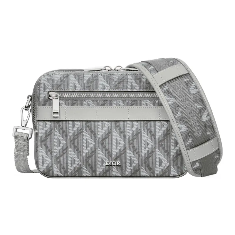 DIOR Canvas Messenger Bag, Shoulder Bag, Crossbody Bag Men's Gray-0