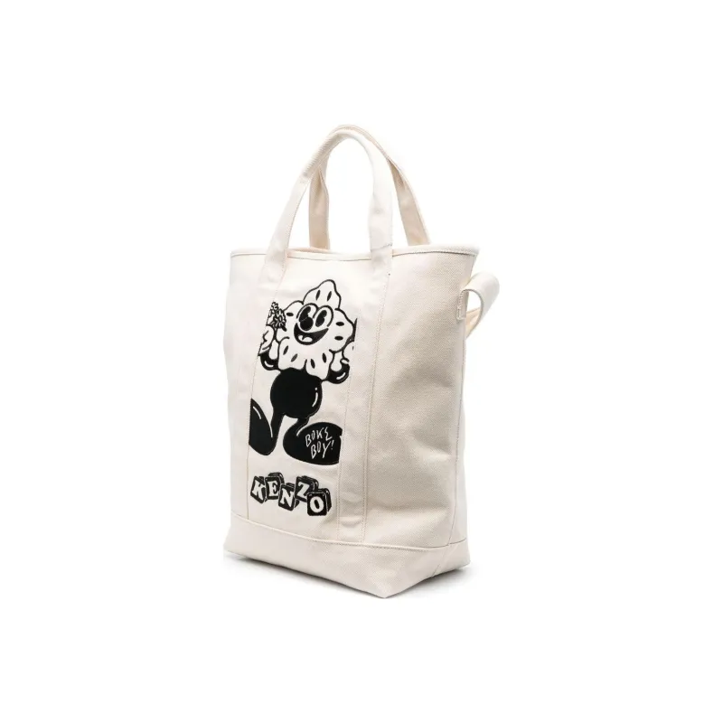 KENZO Logo Patch Hook-Fastened Top Handle Bag-1