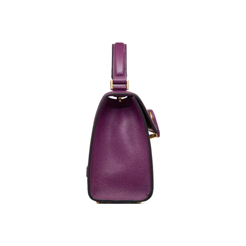 Valentino VSLING Textured Calfskin Shoulder Bag Crossbody Bag Handbag Small Size Women's Purple-2