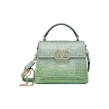 Valentino VSLING Rhinestone Appliqué Shoulder Bag Crossbody Bag Handbag Mini Women's Green