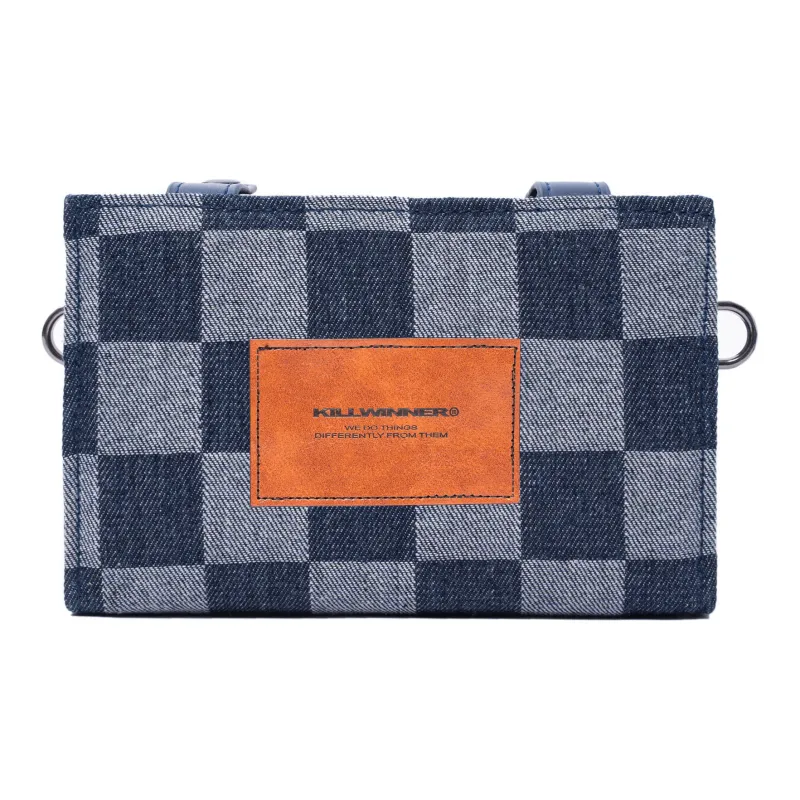 KILLWINNER Denim Small Square Bag Box Shoulder Bag Crossbody Bag Unisex Blue-4
