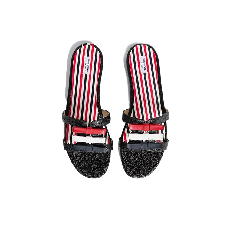 THOM BROWNE Bow Detailed Slip On Slides Women's-3