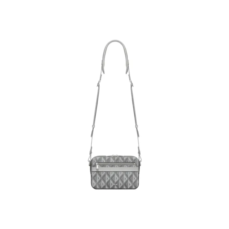 DIOR Canvas Messenger Bag, Shoulder Bag, Crossbody Bag Men's Gray-4