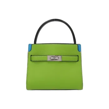 TORY BURCH Lee Radziwill Calfskin With Suede Shoulder Bag, Crossbody Bag, Handbag Regular Women's Green
