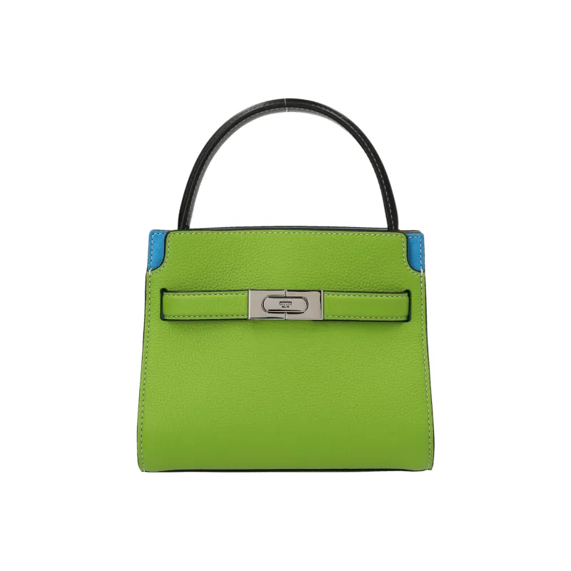 TORY BURCH Lee Radziwill Calfskin With Suede Shoulder Bag, Crossbody Bag, Handbag Regular Women's Green-0