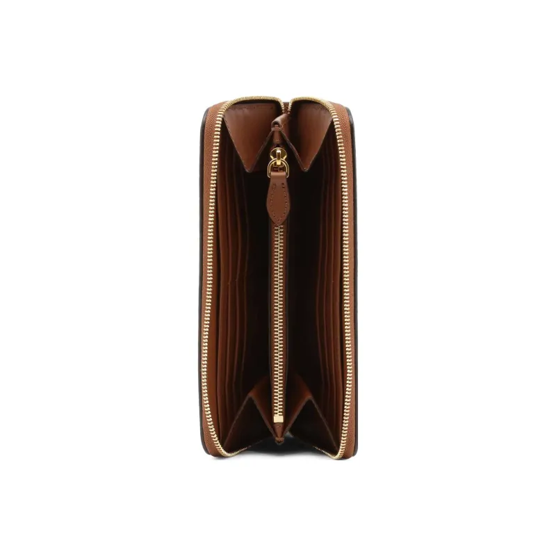 Burberry Embossed Leather Zip Around Wallet Tan-2