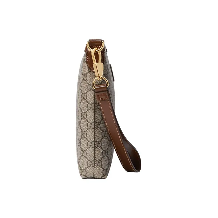 GUCCI Canvas With Leather Crossbody Bag, Shoulder Bag Men's-3