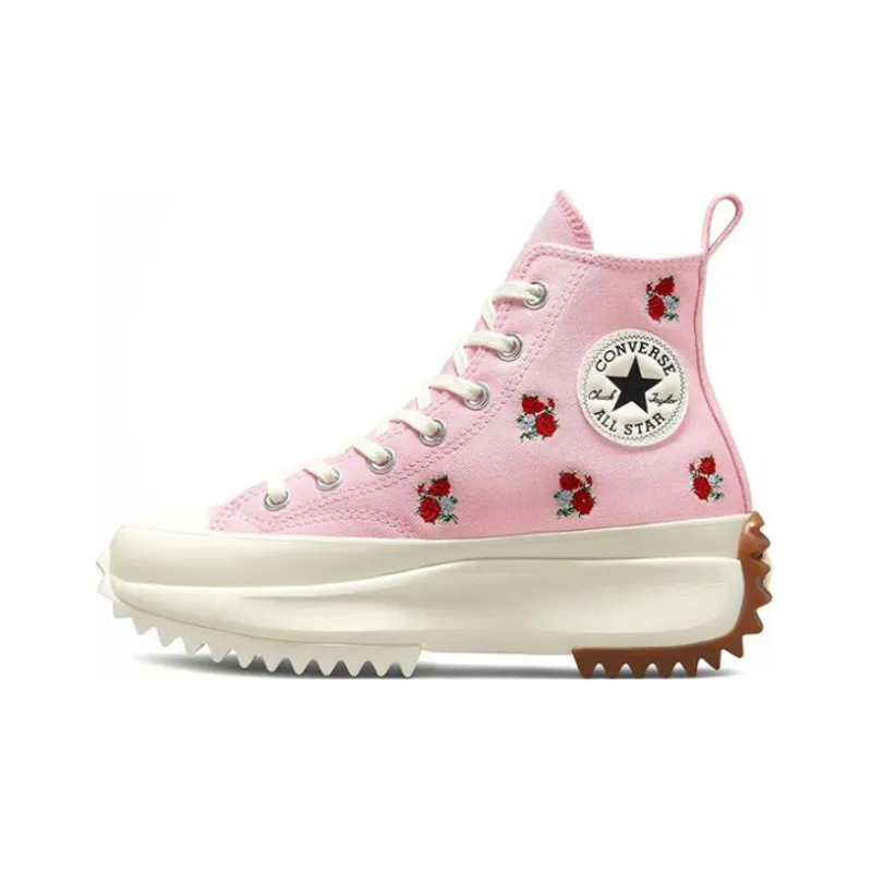 Converse Run Star Hike Platform Hi Embroidered Floral Sunrise Pink-1