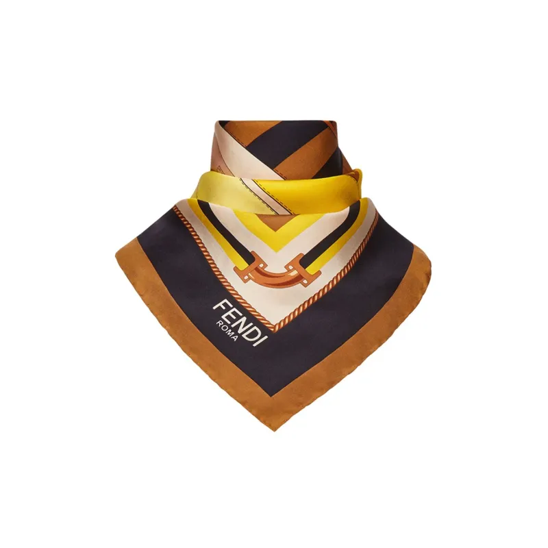 FENDI Silk Scarves Women's Yellow-1