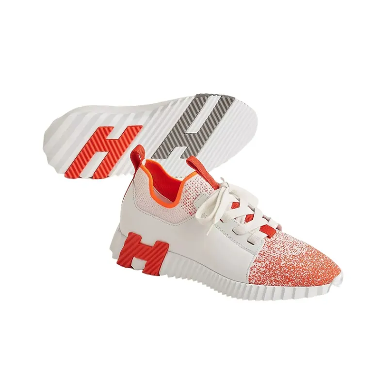 HERMES Depart Low-Top Sports Casual Shoes Men's White Orange-4