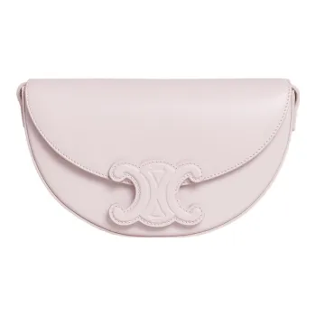 CELINE BesaceTriomphe Smooth Cow Leather Saddle Bag, Crossbody Bag, Shoulder Bag Women's Light Pink