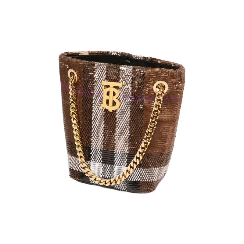 Burberry Lola Sequin Bucket Bag 'Dark Birch Brown'-3