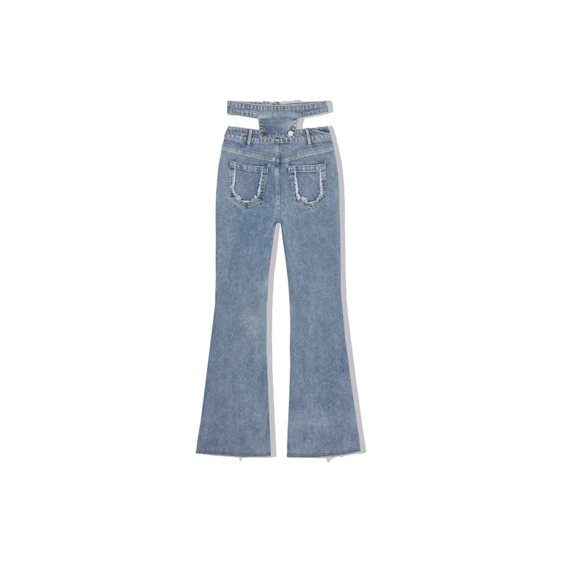 LA CRAWFISH Jeans Women's Vintage Denim Blue-1