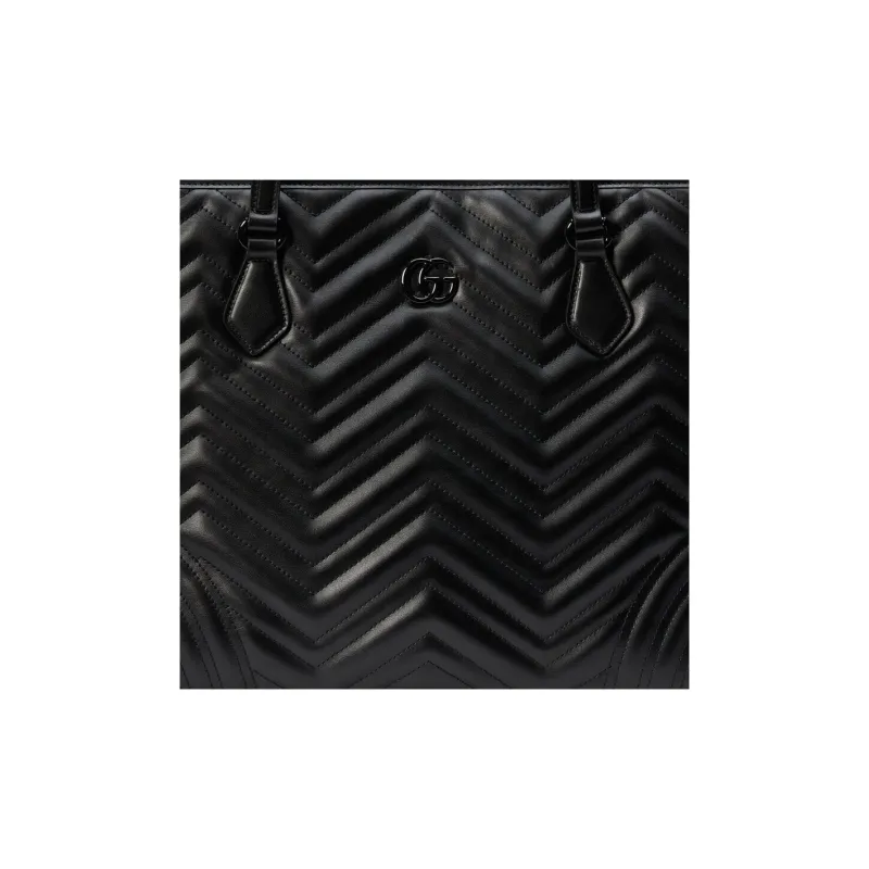GUCCI GG Marmont Leather Tote Bag Shopping Bag Handbag Large Size Women's Black-8