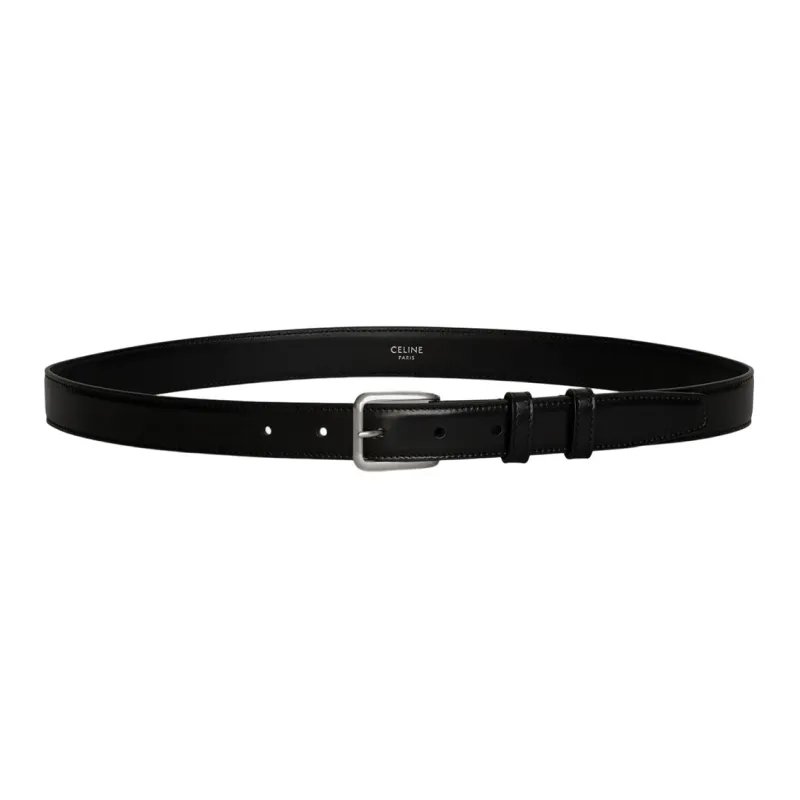 CELINE Fashion Elegance Delicate Versatile Pin Buckle Belt Men's Black Width: 2.5cm-1