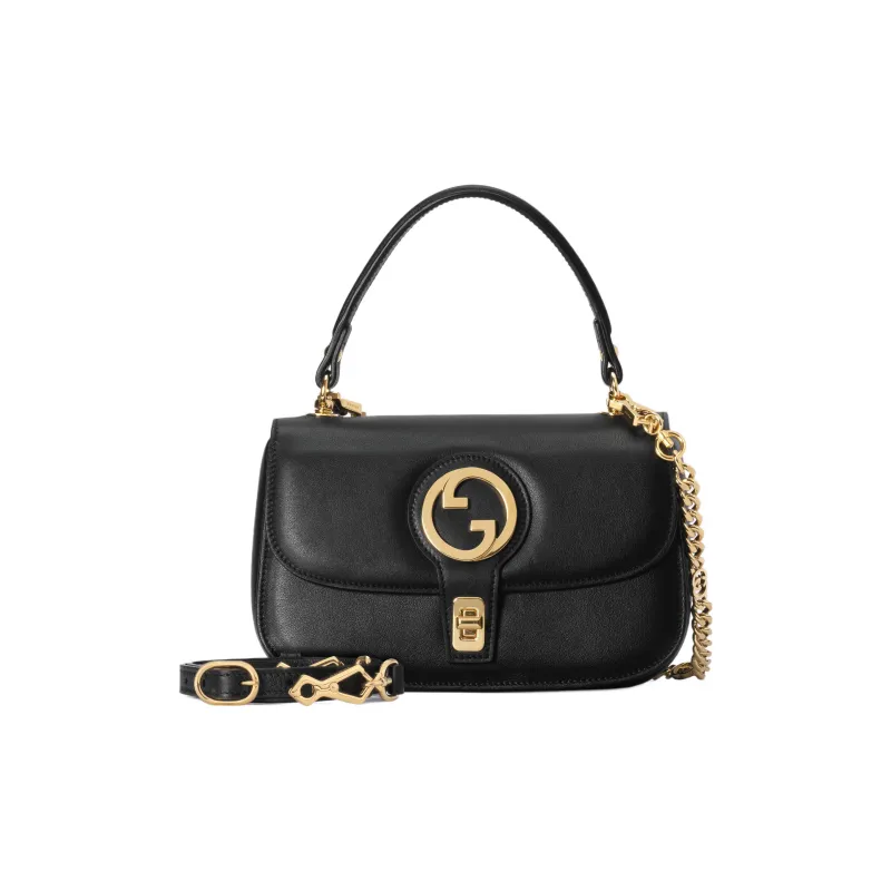 GUCCI Blondie Leather Shoulder Bag, Crossbody Bag, Handbag Trumpets Women's Black-3