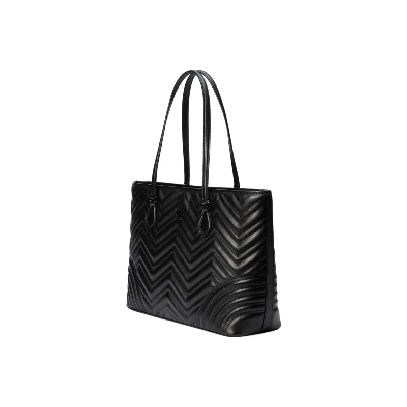 GUCCI GG Marmont Leather Tote Bag Shopping Bag Handbag Large Size Women's Black-2
