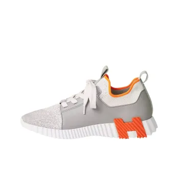 HERMES Depart Low Top Sports Casual Shoes Men's White Gray