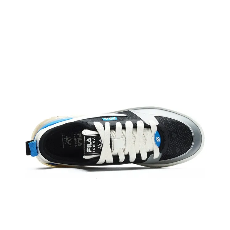 FILA MIXA Anti Slip Wear Resistant Low Top Skateboard Shoes Men's Black-2