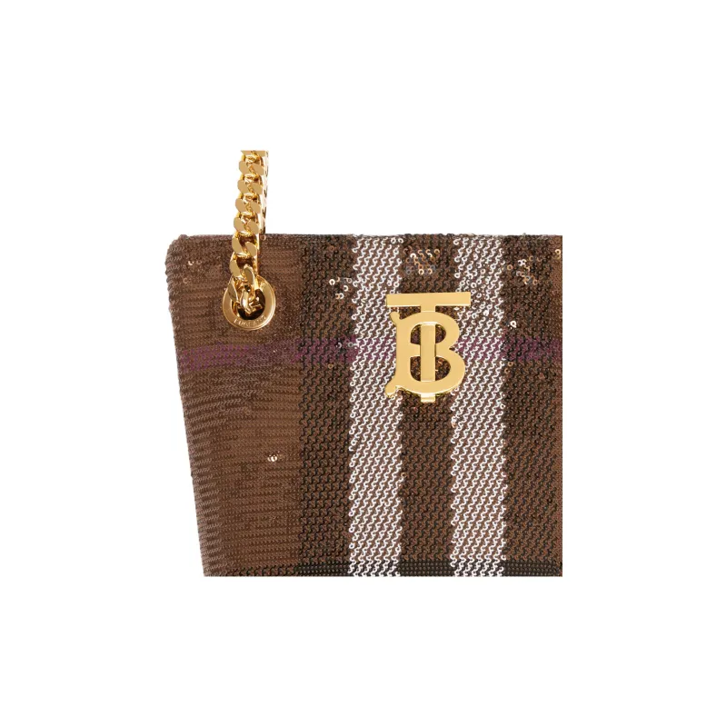 Burberry Lola Sequin Bucket Bag 'Dark Birch Brown'-6