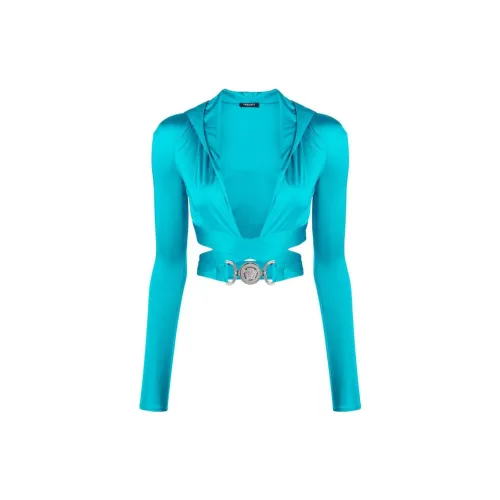 VERSACE Crop Top Women's Blue