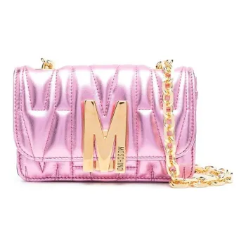 MOSCHINO Calfskin Crossbody Bag, Shoulder Bag Women's Pink