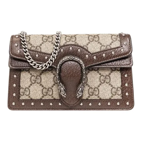 GUCCI Dionysus Canvas With Leather Shoulder Bag Crossbody Bag Extra Mini Women's Ebony/Brown