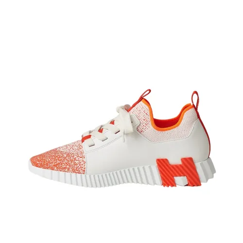 HERMES Depart Casual Shoes Men Low-Top White/Orange