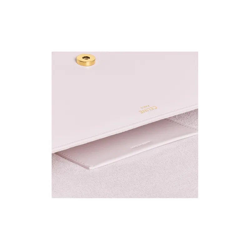 CELINE BesaceTriomphe Smooth Cow Leather Saddle Bag, Crossbody Bag, Shoulder Bag Women's Light Pink-3