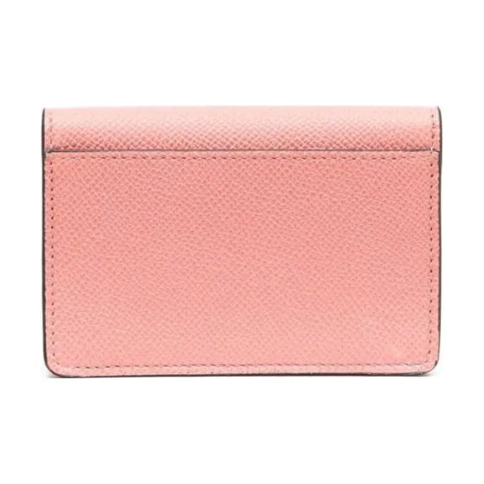 FERRAGAMO Cow Leather Card Holder, Wallet Coin Purse Women's Pink-1