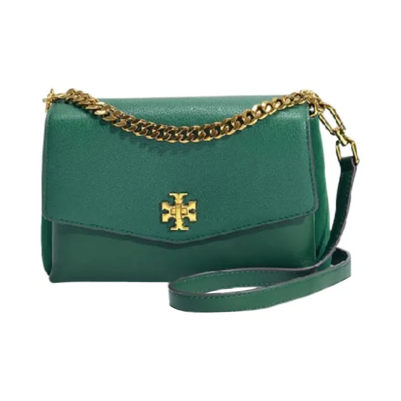 TORY BURCH Kira Pebbled Leather Shoulder Bag, Crossbody Bag Tubas Women's Green-0
