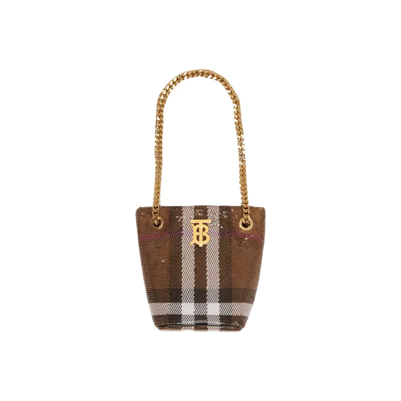 Burberry Lola Sequin Bucket Bag 'Dark Birch Brown'-1
