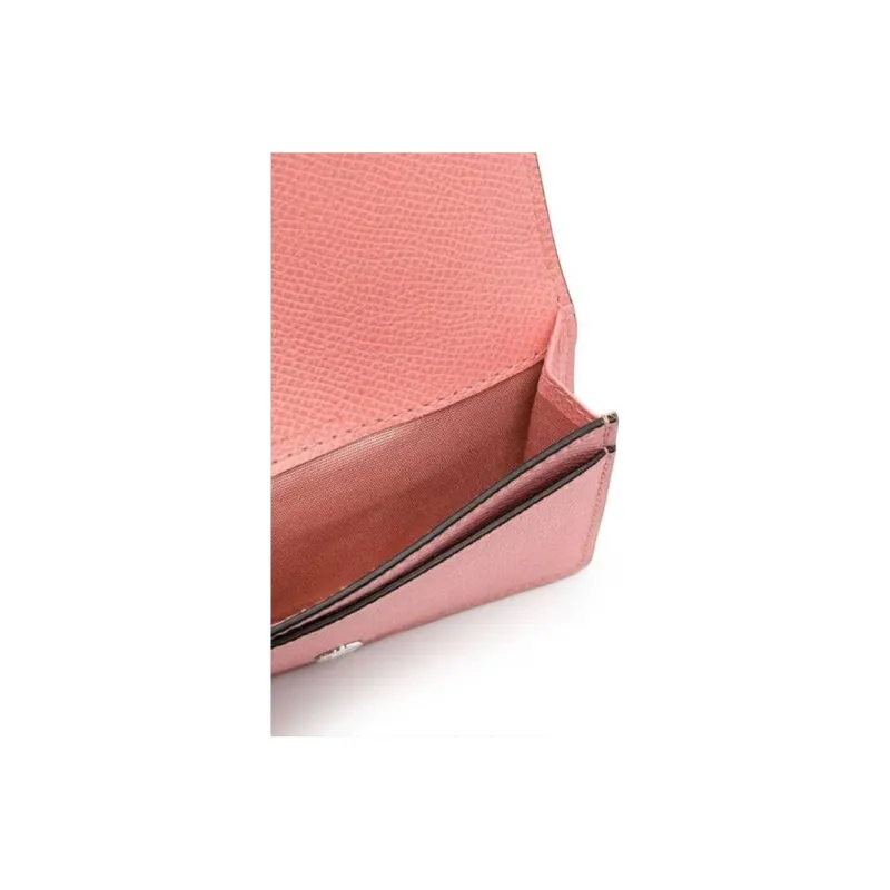 FERRAGAMO Cow Leather Card Holder, Wallet Coin Purse Women's Pink-2