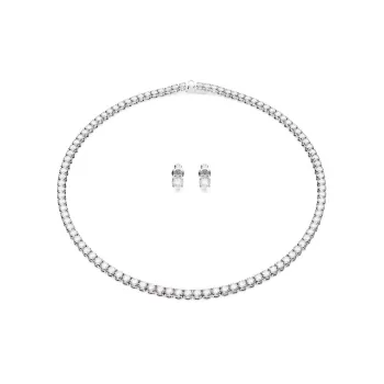 Swarovski Matrix Tennis Rhodium Plated Necklace Women's Silver