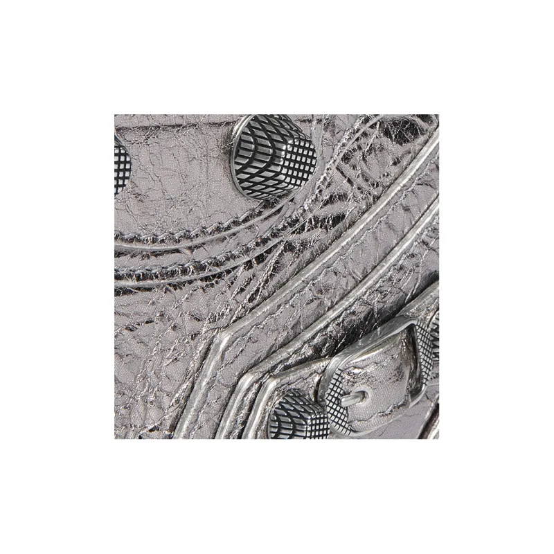 Balenciaga Le Cagole Heart Mini Metallized Bag Silver-7