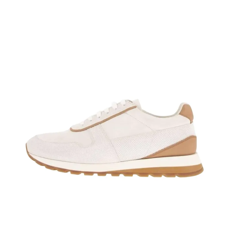 Brunello Cucinelli Low-Top Sports Casual Shoes Men's White Brown-0