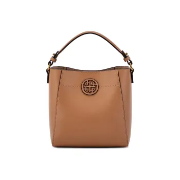 Hush Puppies Synthetic Leather Bucket Bag Crossbody Handbag Medium Size Women's Brown