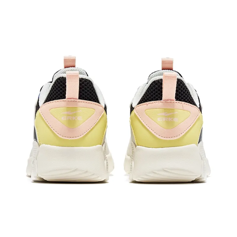 Erke Low-Top Running Shoes Women's White Black-4