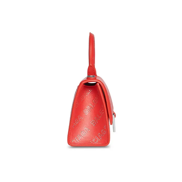 Balenciaga Hourglass Cow Leather Hourglass Bag Shoulder Bag Crossbody Bag Handbag Extra Small Women's Red-3