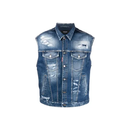 DSQUARED 2 Vests Men Denim Blue