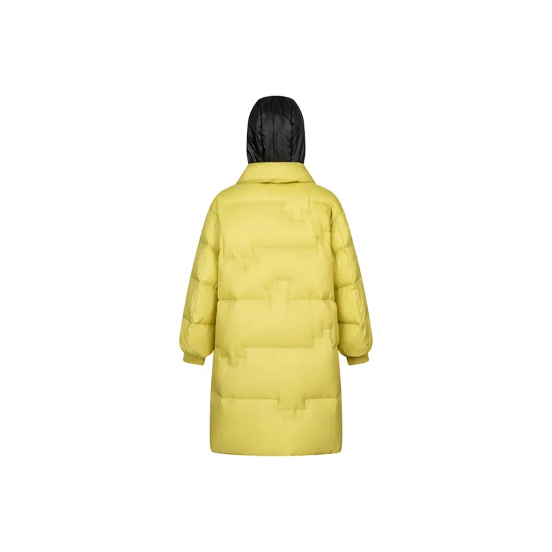 ERAL Solid Color Hooded Loose Fit Thickened Long Down Jacket Women's-7