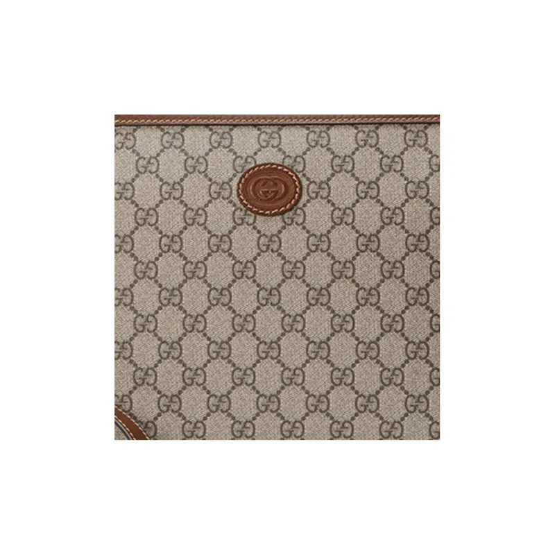 GUCCI Canvas With Leather Crossbody Bag, Shoulder Bag Men's-8
