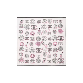 CHANEL Silk Scarves Women's Pink